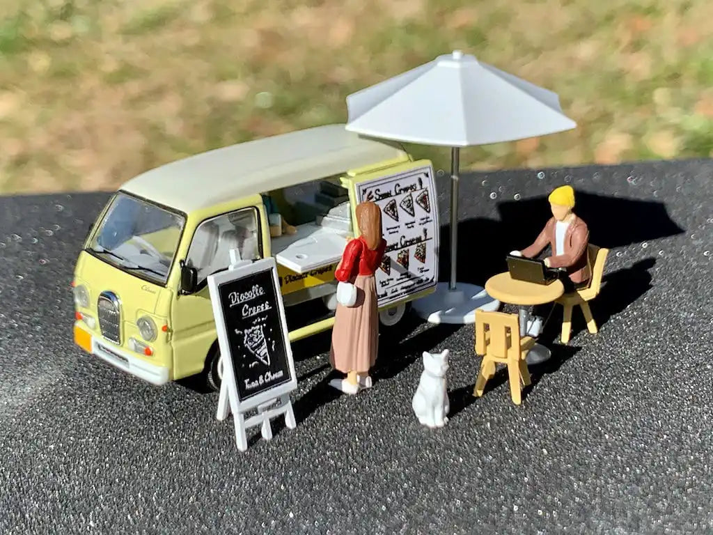Tomytec Geocolle 64 Crepe Shop & Subaru Sambar Mini Car Set Painted ABS/PVC Partially Assembled- Japan Figure Store - #1 Bring To You The Best Japanese Goods