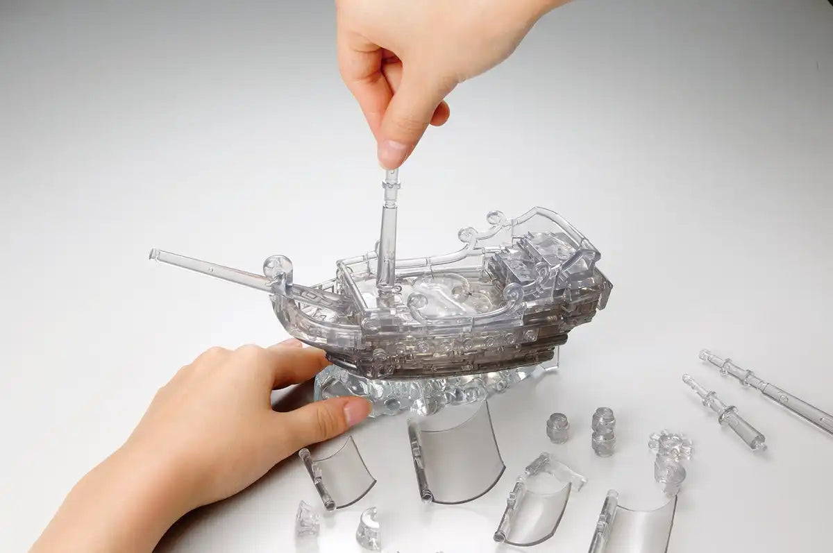 Beverly Crystal Puzzle 98 Pieces Pirate Ship Black 50141 With Display Light 3D Ship Puzzle- Japan Figure Store - #1 Bring To You The Best Japanese Goods