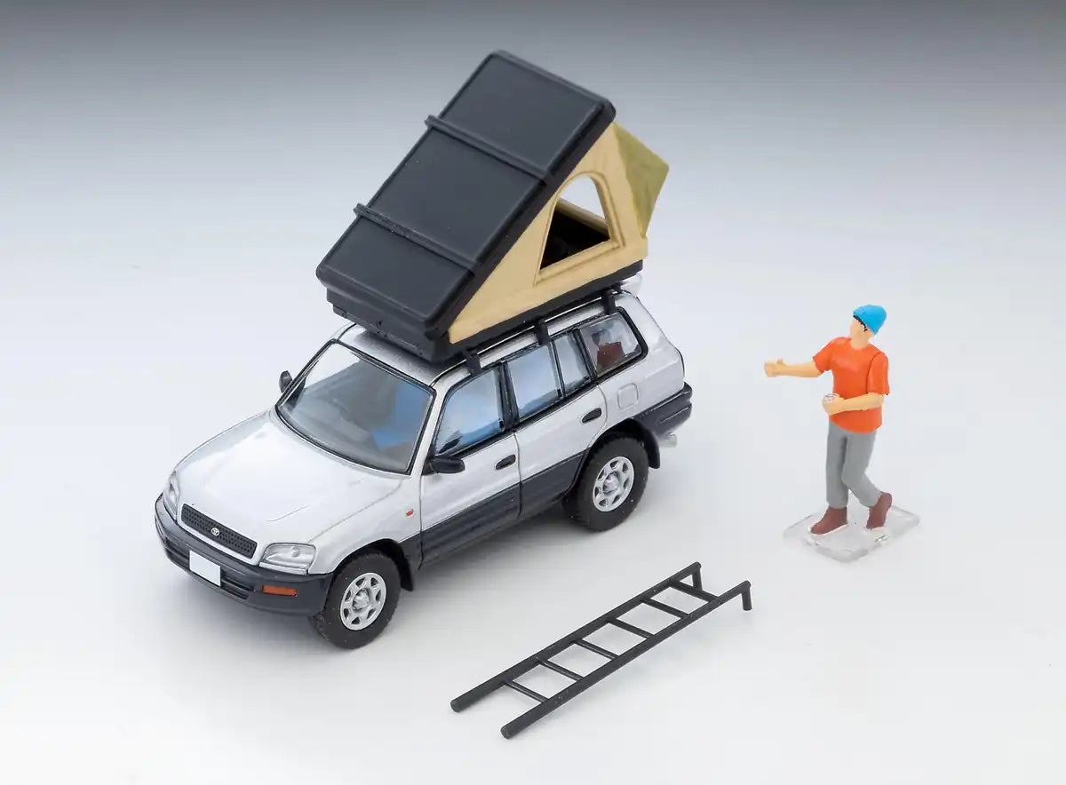 Tomytec 1/64 LV-N354C Toyota RAV4J Silver with Tent and Figure Model