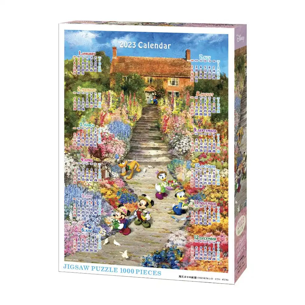 TENYO D1000-092 Jigsaw Puzzle Disney Characters Sunny Garden Calendar 2023 1000 Pieces- Japan Figure Store - #1 Bring To You The Best Japanese Goods