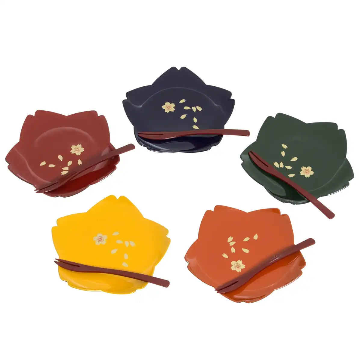Maeju Lacquerware Sakura Plate & Fork Set - Japan Amj-2P-610- Japan Figure Store - #1 Bring To You The Best Japanese Goods