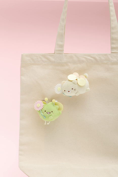 San-X Sumikko Gurashi Flower Garden Plush Badge Cat Ab14001- Japan Figure Store - #1 Bring To You The Best Japanese Goods