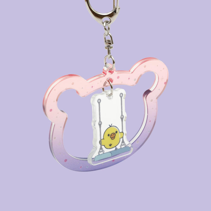 San-X Rilakkuma Sleeping With You Acrylic Keychain Kiiroitori Ab15102- Japan Figure Store - #1 Bring To You The Best Japanese Goods