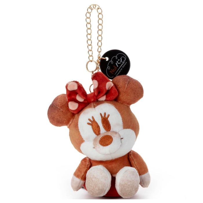 Takara Tomy Arts Minnie Mouse Disney Plush Toy 19cm Nui Pan Sitting Chain Strap