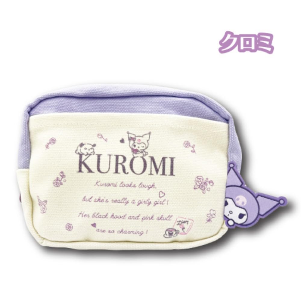 San-X Hatayama Shoji Kuromi Canvas Pouch 10cm x 15cm x 7cm- Japan Figure Store - #1 Bring To You The Best Japanese Goods