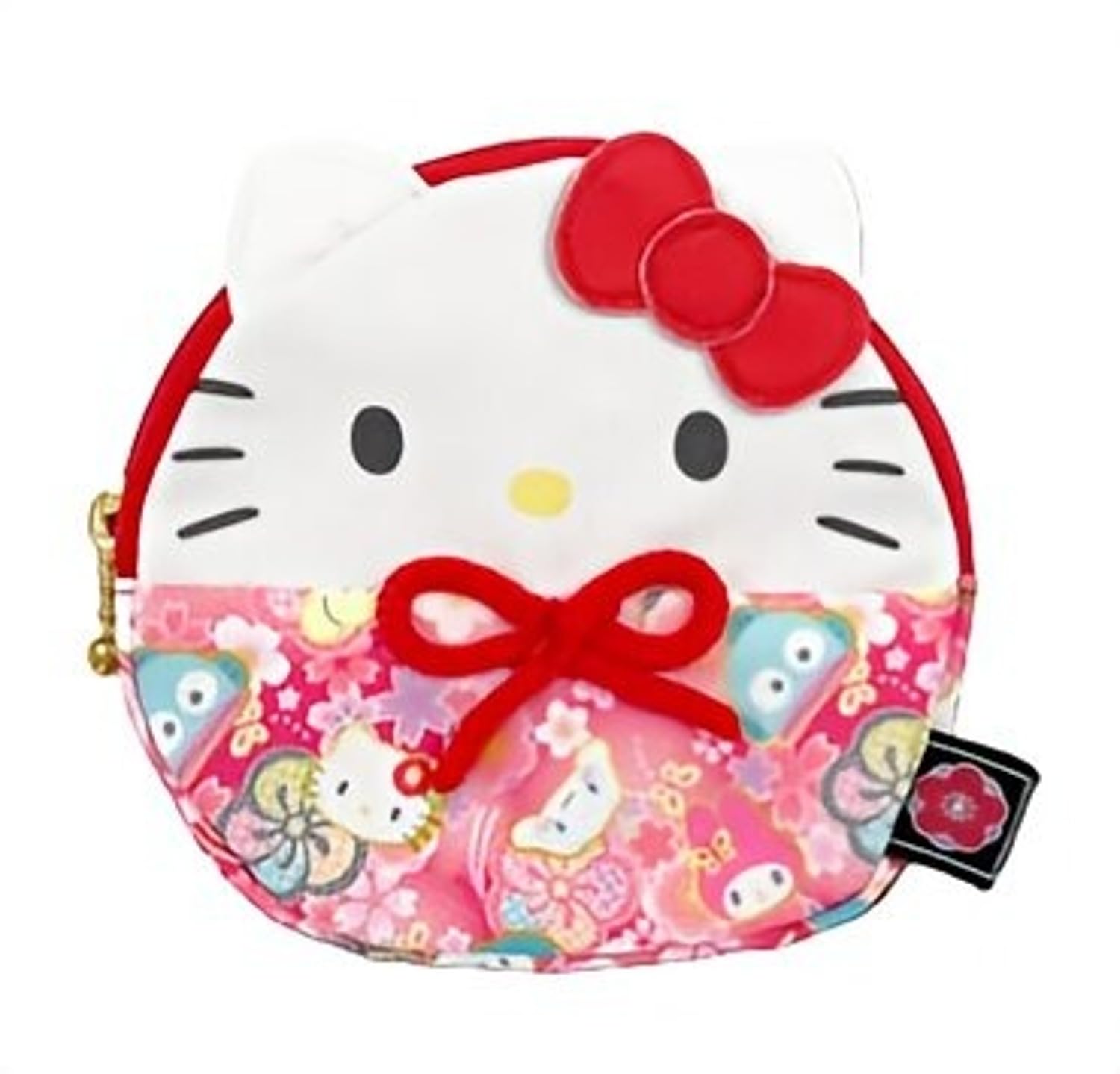 San-X Hatayama Shoji Daruma Pouch Hello Kitty Japanese Pattern 12.5cm- Japan Figure Store - #1 Bring To You The Best Japanese Goods