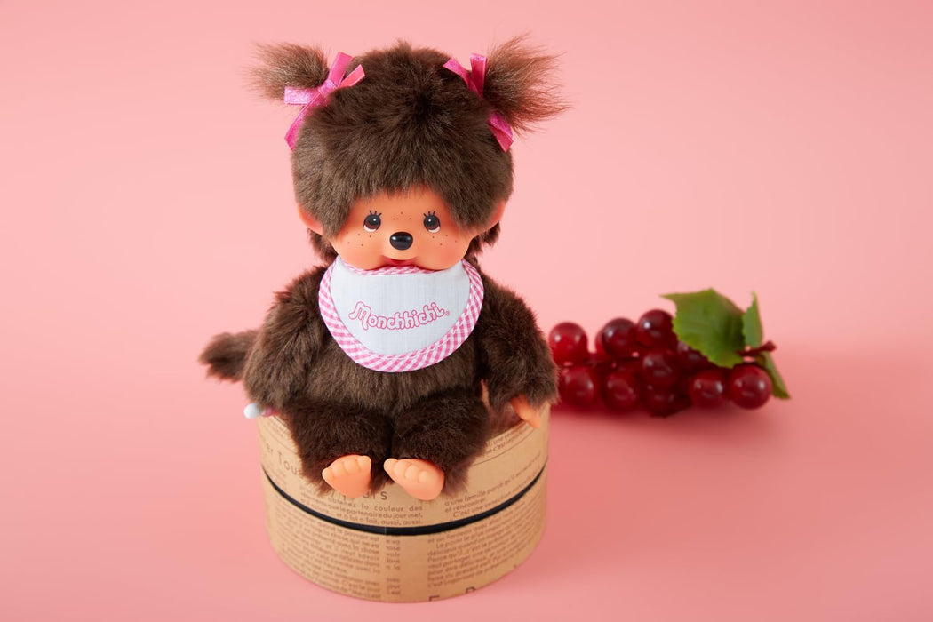 Sekiguchi Monchhichi Plush Toy Twintail Girl Ribbon Pink 20Cm- Japan Figure Store - #1 Bring To You The Best Japanese Goods