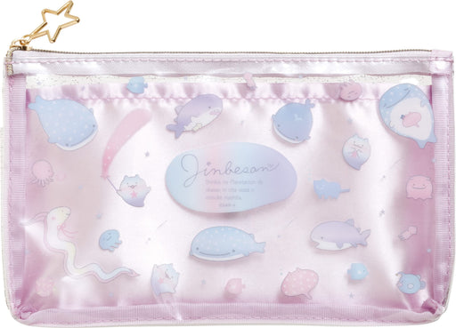 San-X Pt11101 Jinbei-San Clear Flat Pen Pouch - Durable and Spacious- Japan Figure Store - #1 Bring To You The Best Japanese Goods