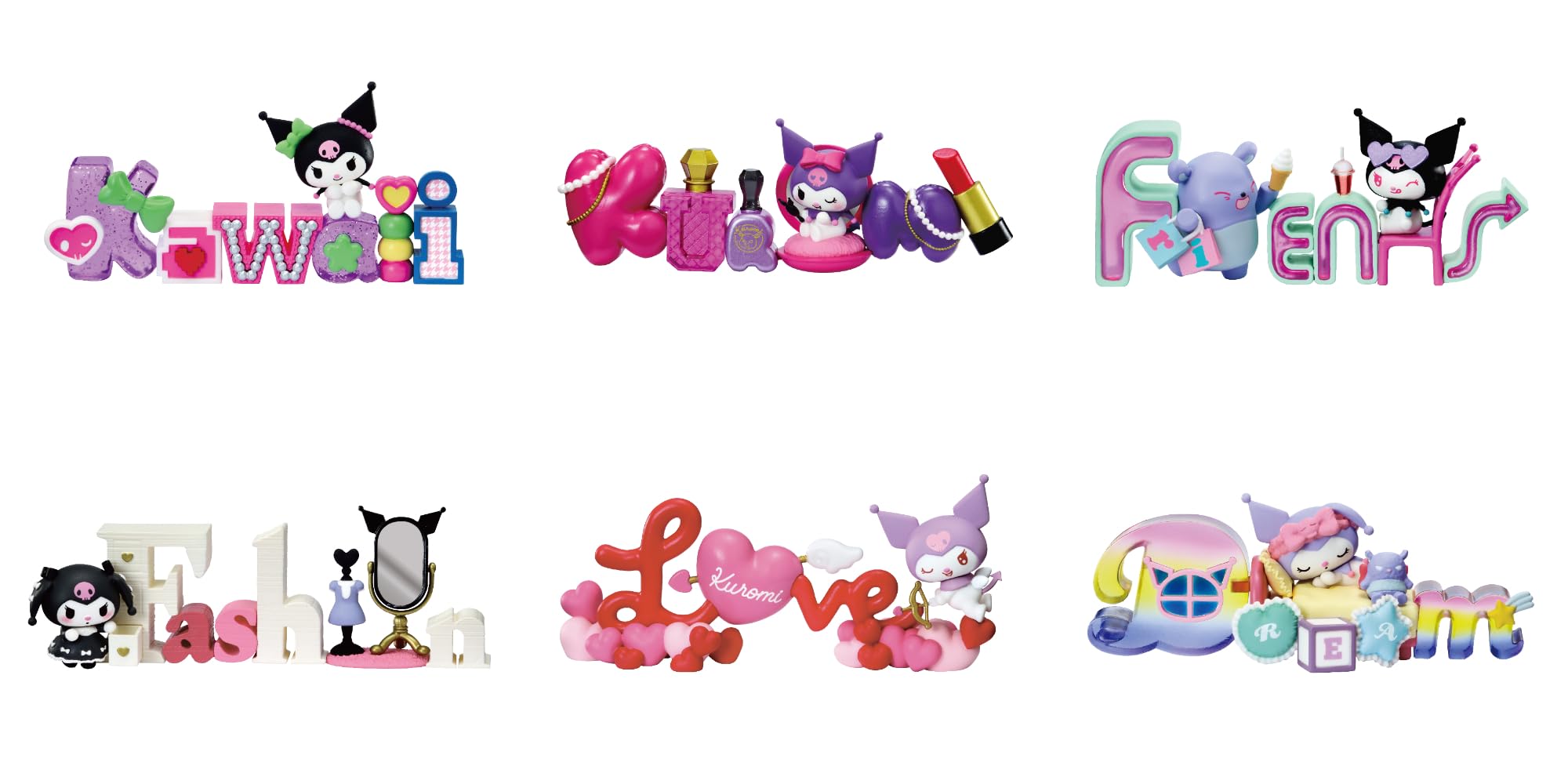 Re-Ment Sanrio Kuromi Words Collection Box H85xW145xD275 PVC ABS