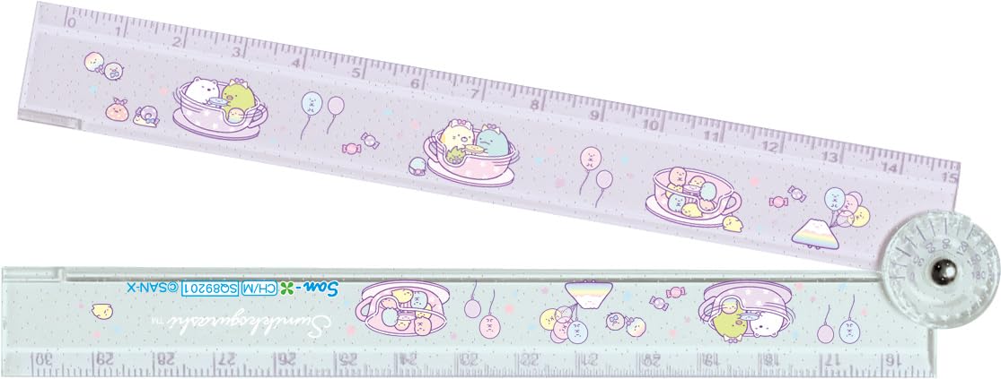 San-X Ch/M Folding Ruler Silver/Green - Portable 30cm Measurement Tool- Japan Figure Store - #1 Bring To You The Best Japanese Goods