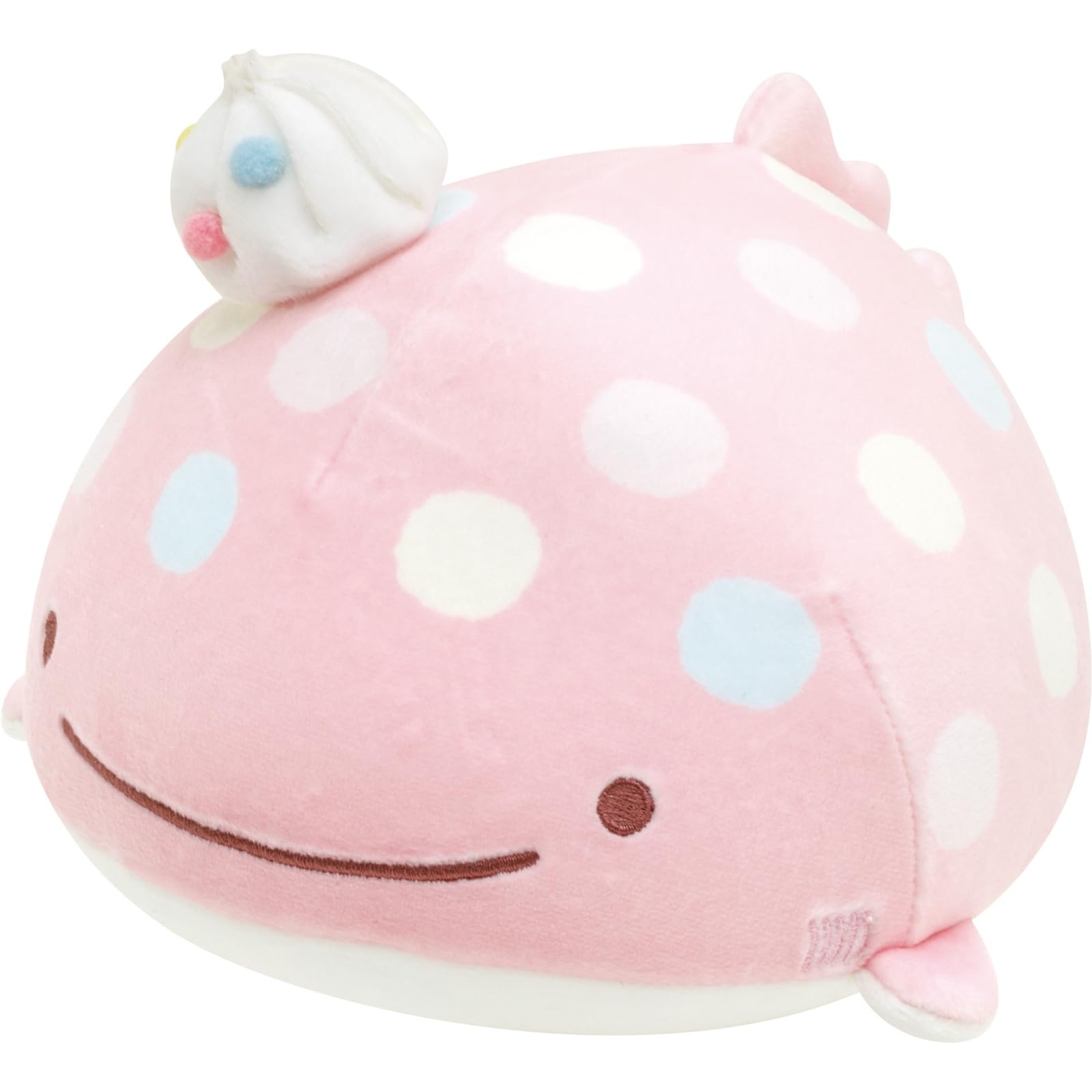 San-X Jinbei-San Super Mochimochi Round Plush Toy Small Pink Mo56501- Japan Figure Store - #1 Bring To You The Best Japanese Goods