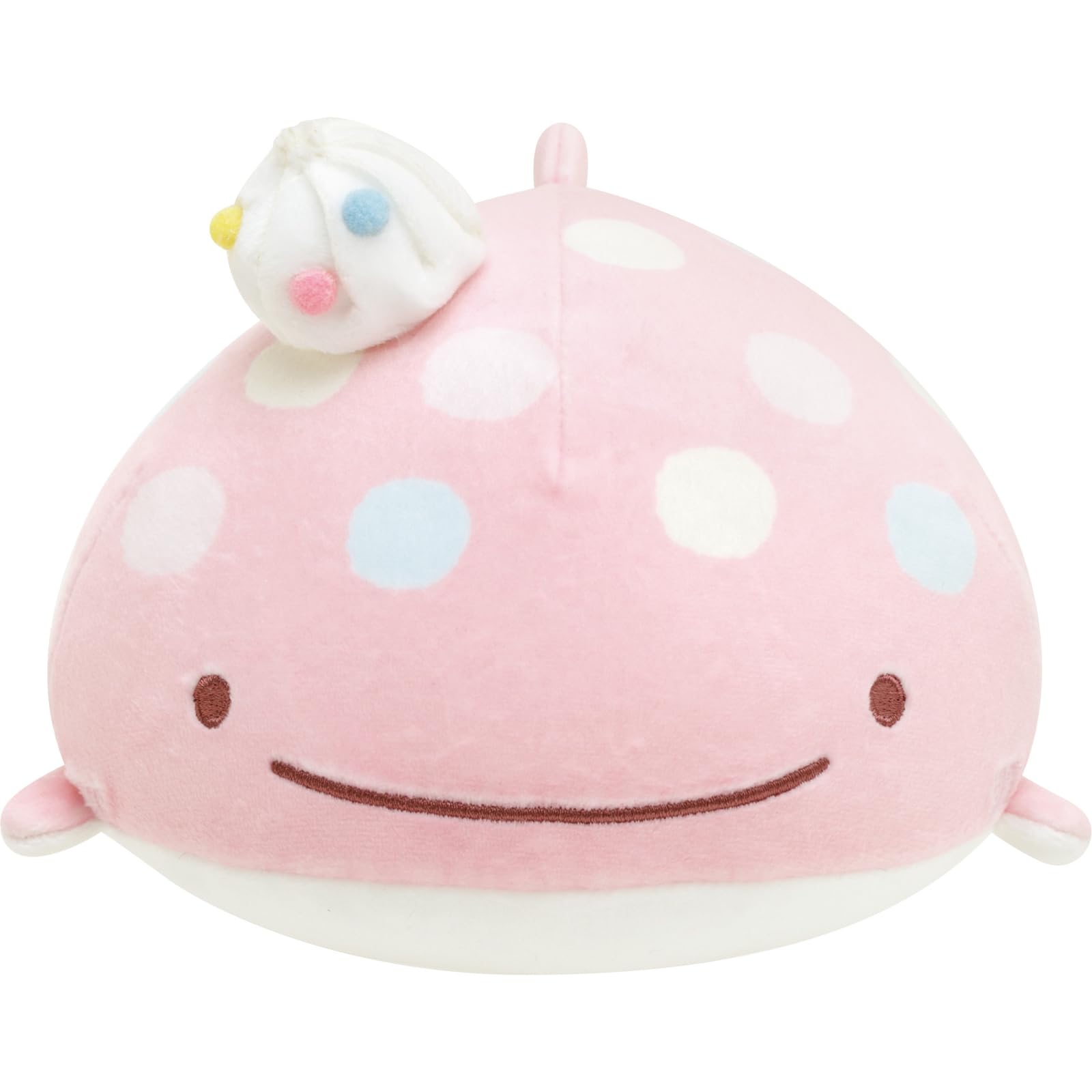 San-X Jinbei-San Super Mochimochi Round Plush Toy Small Pink Mo56501- Japan Figure Store - #1 Bring To You The Best Japanese Goods