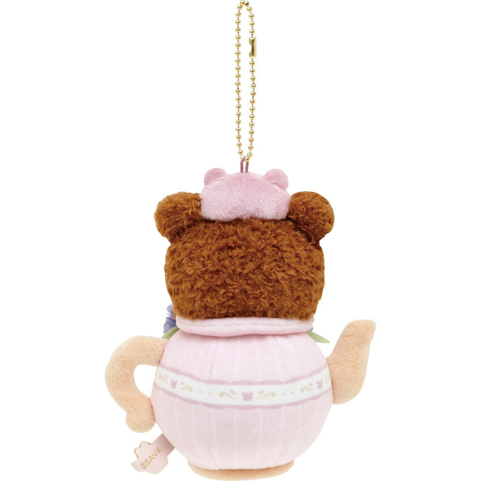 San-X Rilakkuma Korikogu Flower Tea Time Hanging Plush Toy Chairoikoguma Mo43801- Japan Figure Store - #1 Bring To You The Best Japanese Goods