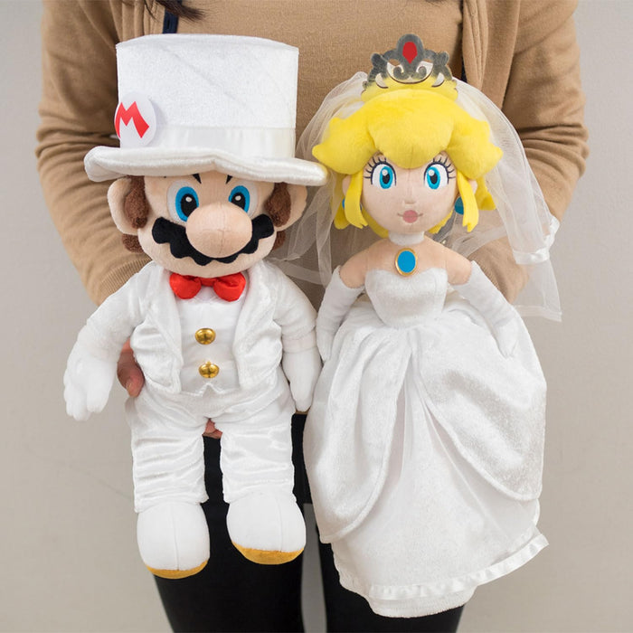Sanei Boeki Super Mario Odyssey Mario & Peach Wedding Set Plush Toy 34.5x18x40cm- Japan Figure Store - #1 Bring To You The Best Japanese Goods