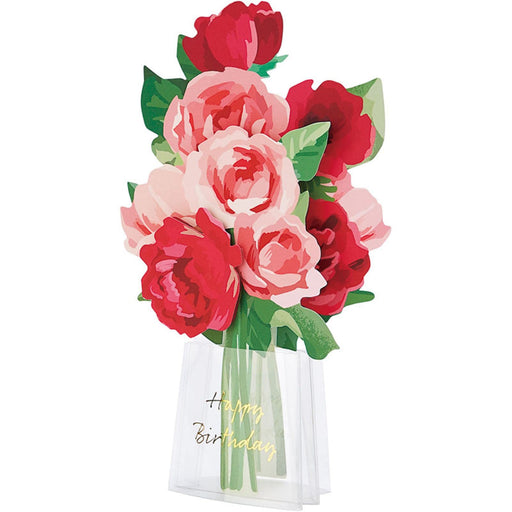 Sanrio Birthday Card Red Flowers in Vase Greeting Card Bd108-2 Overseas Shipping- Japan Figure Store - #1 Bring To You The Best Japanese Goods