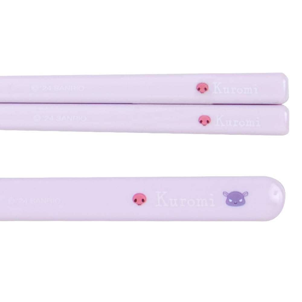 Sanrio Kuromi Chopsticks and Spoon Set - 18.8cm Lunch Goods for Kids- Japan Figure Store - #1 Bring To You The Best Japanese Goods