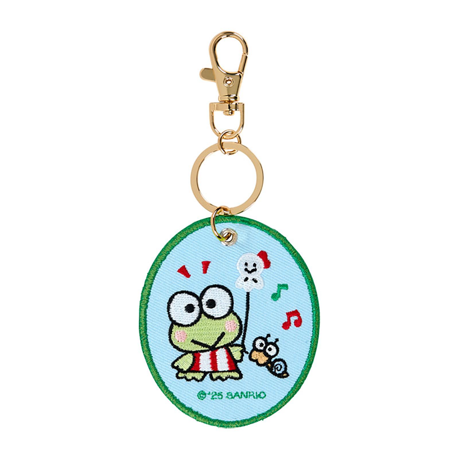Sanrio Kerokerokeroppi Embroidered Patch Keychain Polyester Steel 1st Edition