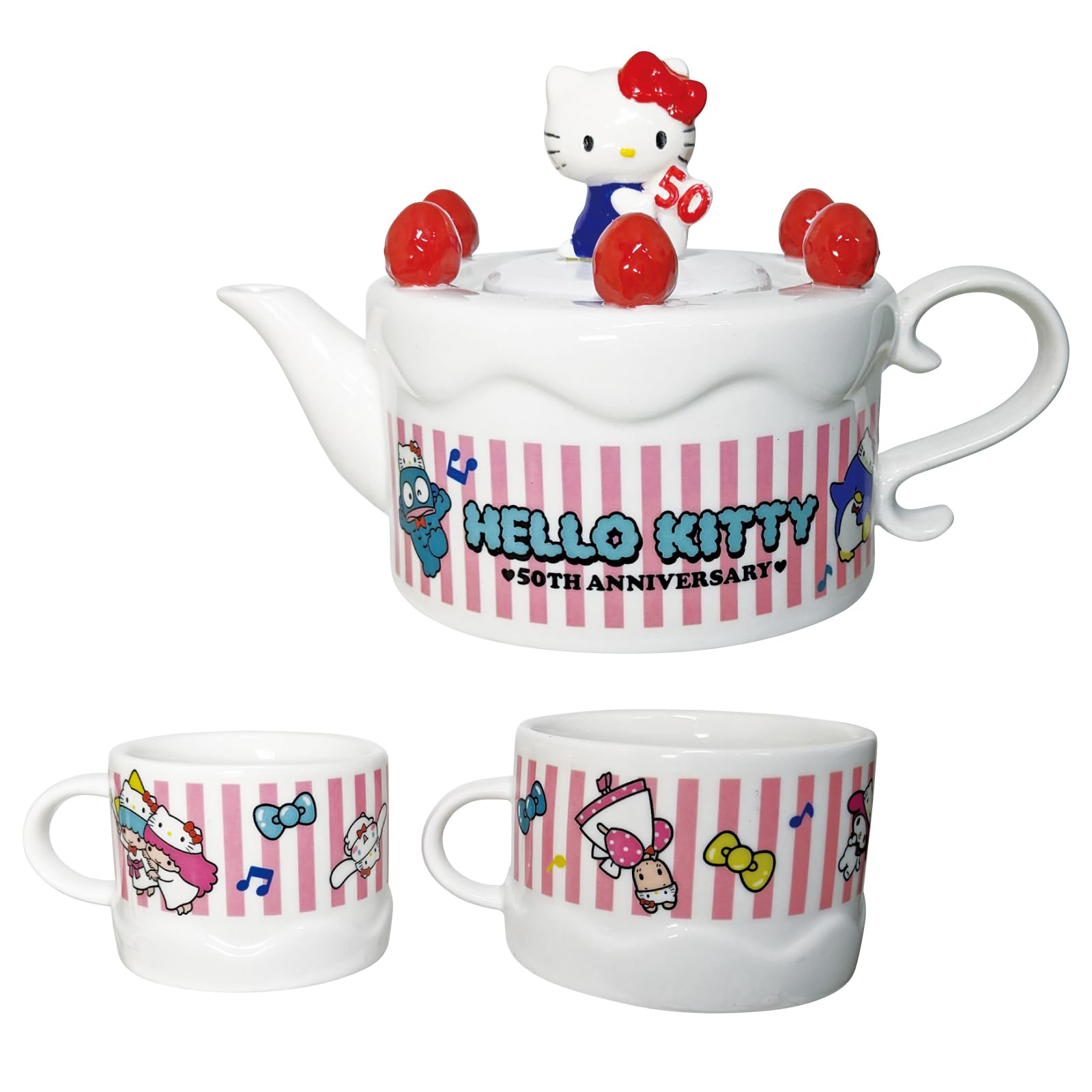 Sun Art Sanrio Hello Kitty 50th Anniversary Pair Tea Set for 2 People