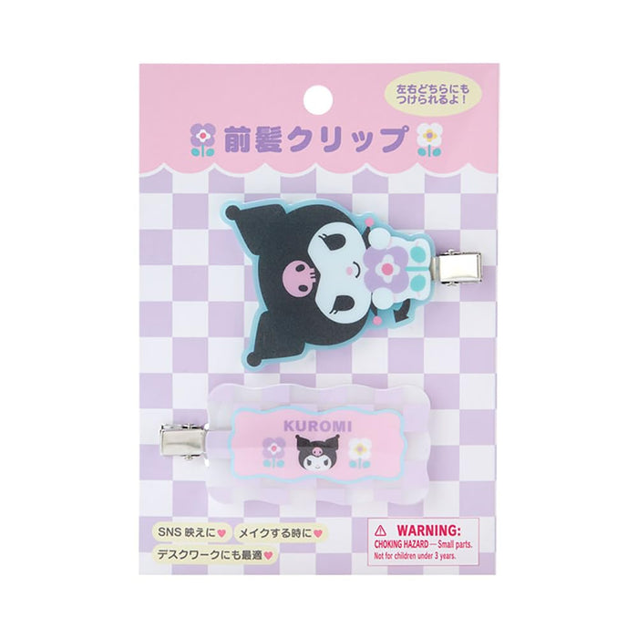 Sanrio Kuromi Bangs Clip Pastel Checker 6.3x7.5x1cm Hair Accessory- Japan Figure Store - #1 Bring To You The Best Japanese Goods