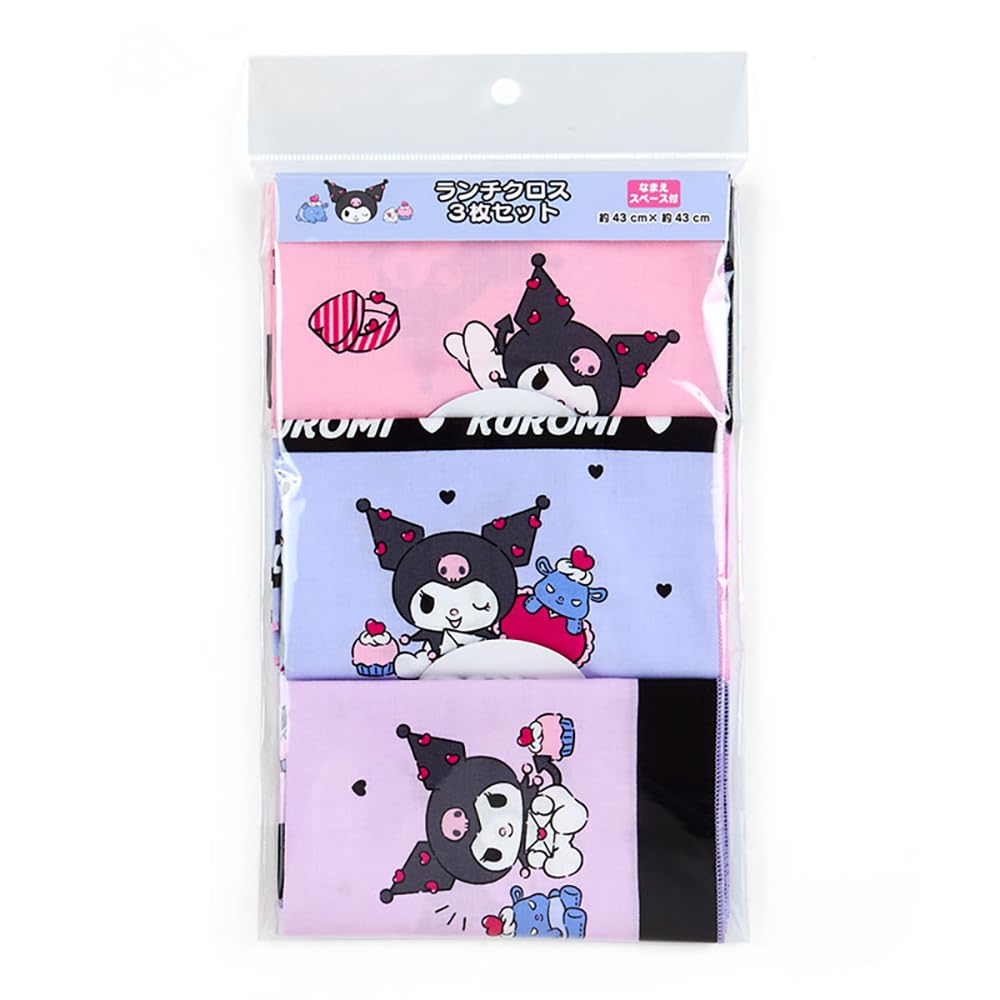 Sanrio Kuromi Lunch Cloth Set of 3 – Cute & Durable Reusable Napkins- Japan Figure Store - #1 Bring To You The Best Japanese Goods