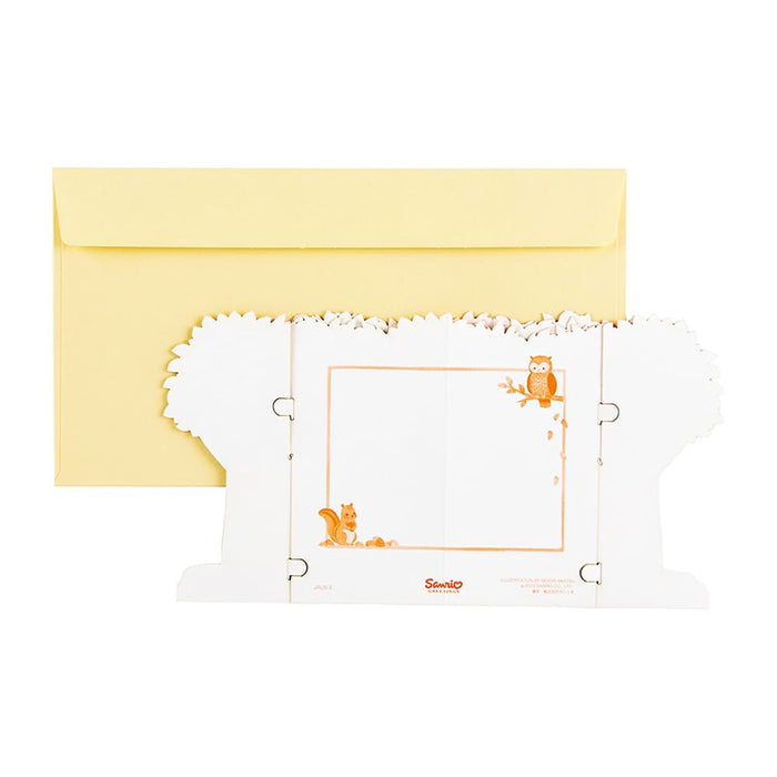 Sanrio Autumn Animals Forest Greeting Card Jau 25-4 951986- Japan Figure Store - #1 Bring To You The Best Japanese Goods