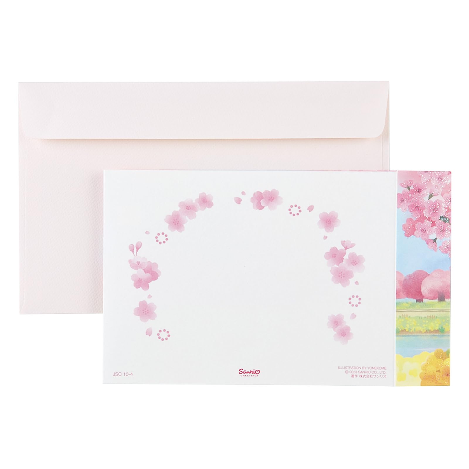 Sanrio Message Card Spring Cherry Blossom Rape Blossom Train Greeting Card- Japan Figure Store - #1 Bring To You The Best Japanese Goods