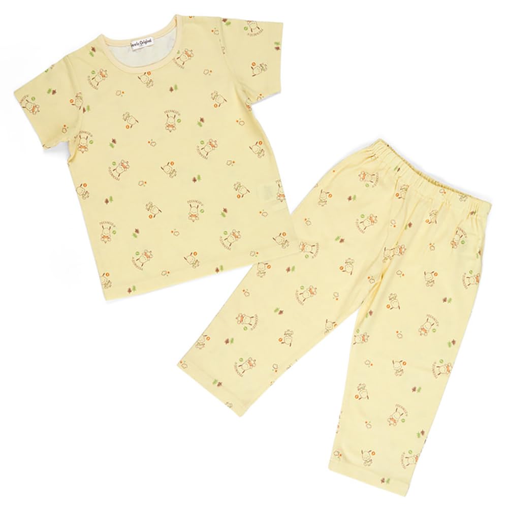 Sanrio Pochacco Kids Short Sleeve Pajamas 120cm Cotton Pajama Set- Japan Figure Store - #1 Bring To You The Best Japanese Goods