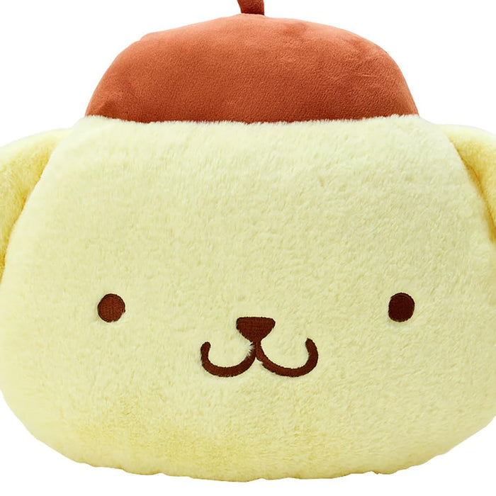 Sanrio Pompompurin Face-Shaped Cushion Small Plush Pillow- Japan Figure Store - #1 Bring To You The Best Japanese Goods