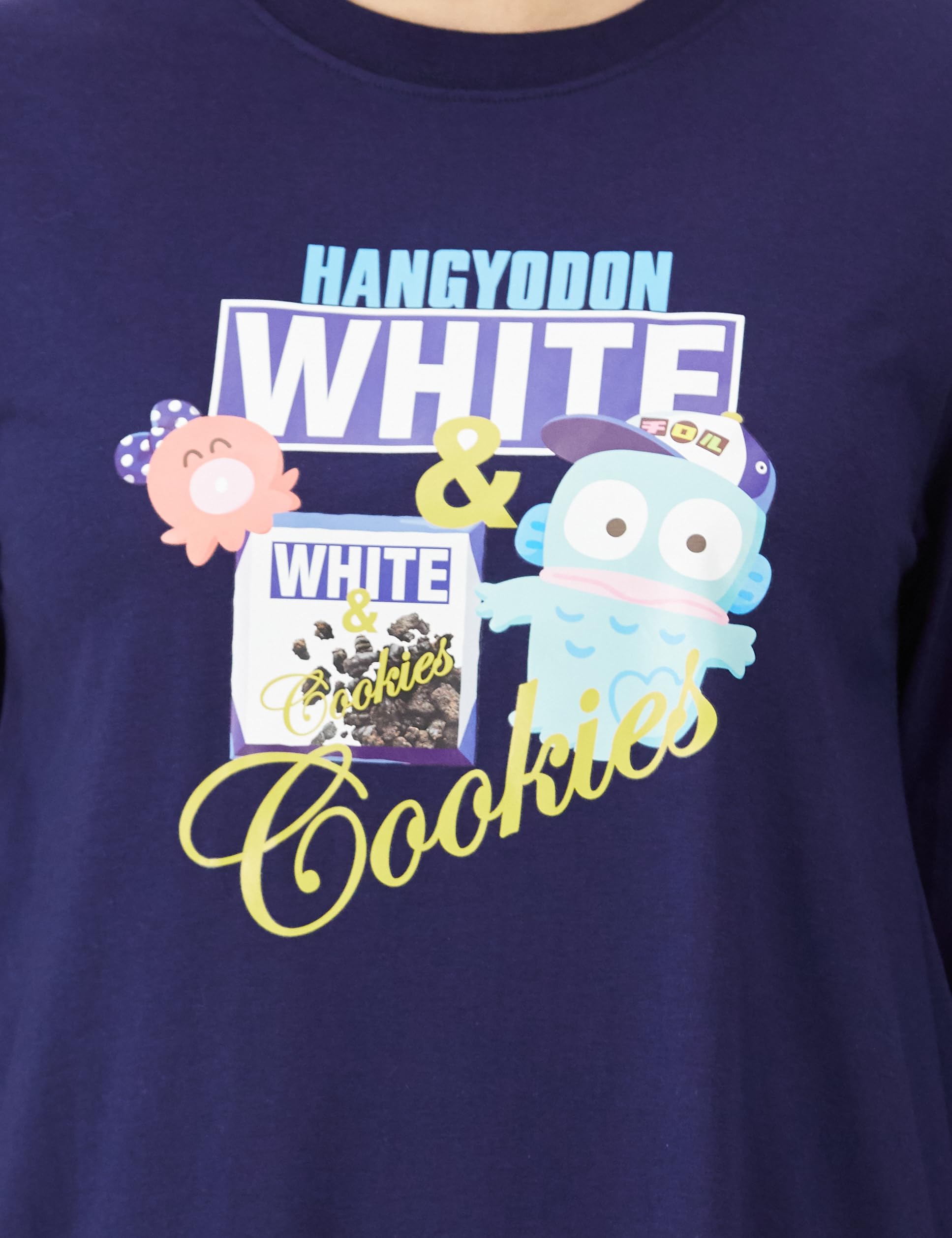 Sanrio Women's Navy Long Sleeve Room Dress - Cinnamoroll & Hello Kitty M- Japan Figure Store - #1 Bring To You The Best Japanese Goods