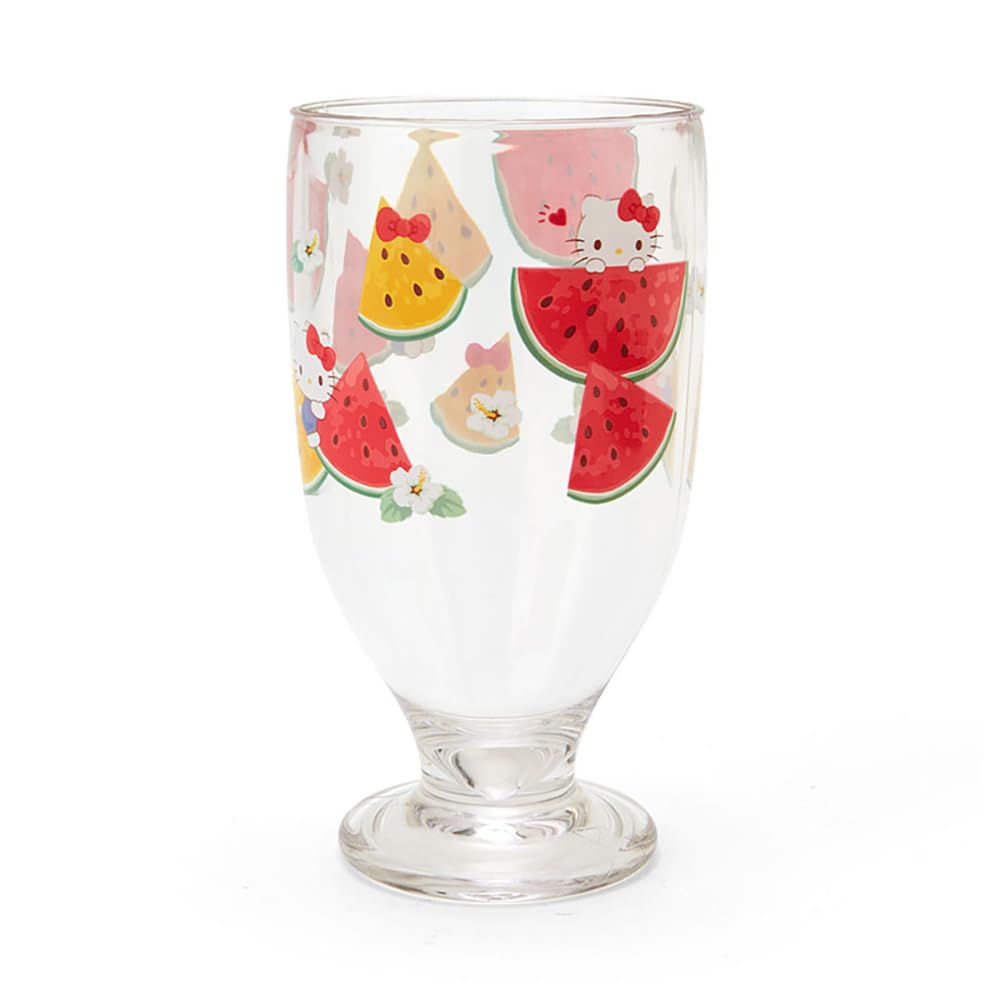Sanrio Hello Kitty Footed Plastic Cup - Colorful Fruit Design 14 X 7.5 Cm- Japan Figure Store - #1 Bring To You The Best Japanese Goods