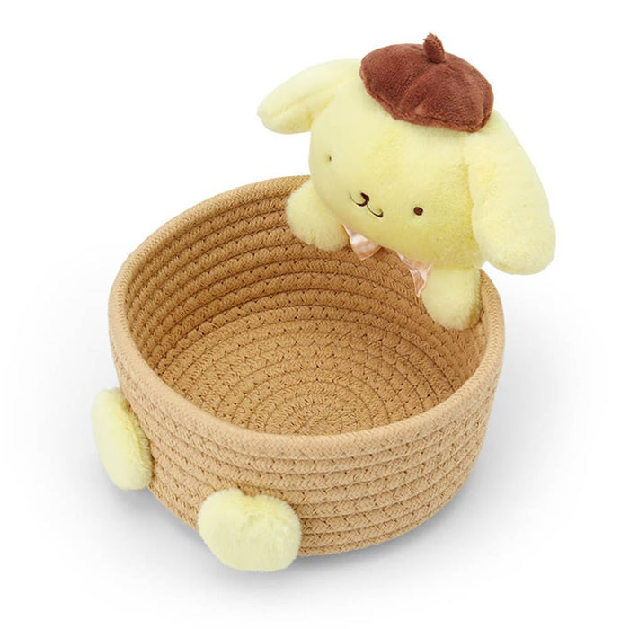 Sanrio Rope Basket With Pompompurin Mascot Medium Storage 886637- Japan Figure Store - #1 Bring To You The Best Japanese Goods