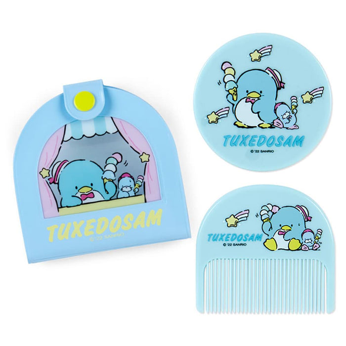 Sanrio Tuxedo Sam Mirror with Vinyl Case and Comb 8.5 x 1.2 x 8.2 cm- Japan Figure Store - #1 Bring To You The Best Japanese Goods