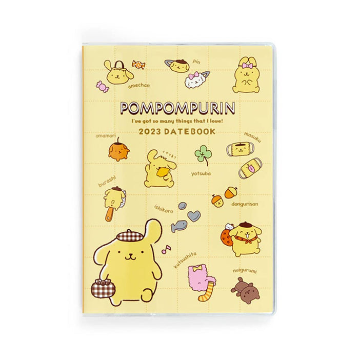 Sanrio 2023 B6 Pompompurin Monthly Notebook with Stickers - Starts Oct 2022- Japan Figure Store - #1 Bring To You The Best Japanese Goods