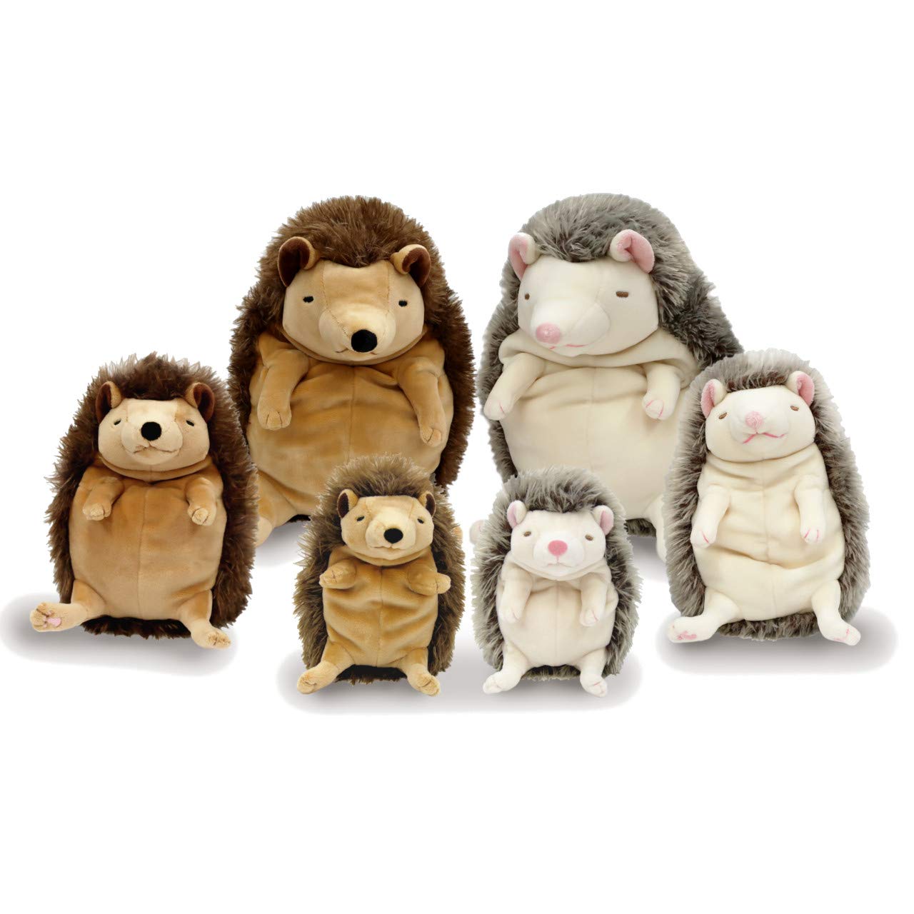Shinada Global Mochi Series Medium Size 10x10x17cm Brown Stuffed Hedgehog Toy- Japan Figure Store - #1 Bring To You The Best Japanese Goods