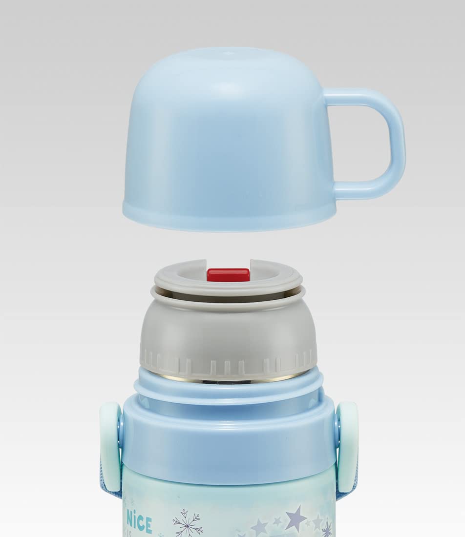 Skater Disney Frozen Stainless Steel 2-Way Kids Water Bottle with Cup 430ml for Girls- Japan Figure Store - #1 Bring To You The Best Japanese Goods