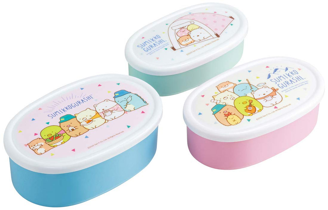 Skater Sumikko Gurashi Camping Storage Containers Set of 3 860ml Antibacterial Made in Japan- Japan Figure Store - #1 Bring To You The Best Japanese Goods