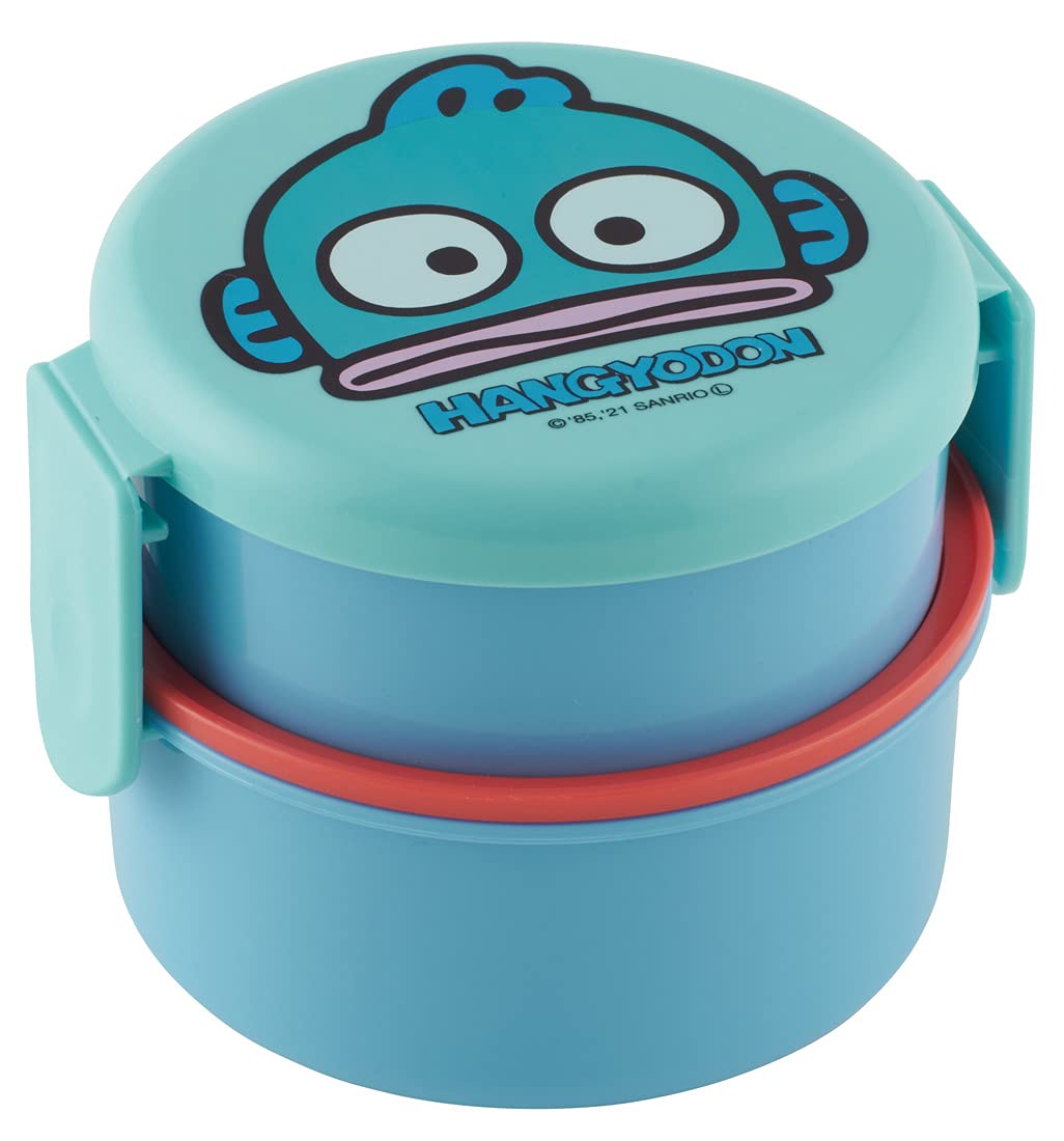 Skater 2 Tier Round Lunch Box 500ml Hangyodon Sanrio Ag+ Silver Ion Antibacterial Made In Japan- Japan Figure Store - #1 Bring To You The Best Japanese Goods
