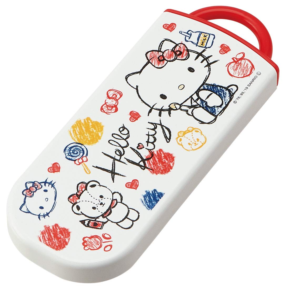 Skater Trio Set for Kids - Hello Kitty Sketch Bento Chopsticks Fork Spoon- Japan Figure Store - #1 Bring To You The Best Japanese Goods
