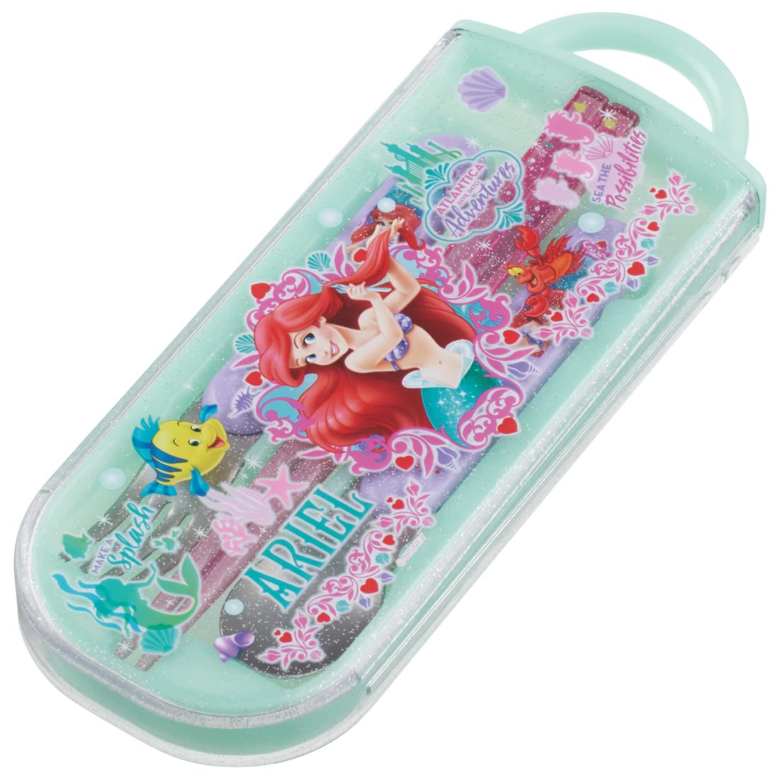 Skater Disney Ariel Lunch Box Trio Set - Antibacterial Spoon Fork Chopsticks for Girls Made in Japan- Japan Figure Store - #1 Bring To You The Best Japanese Goods