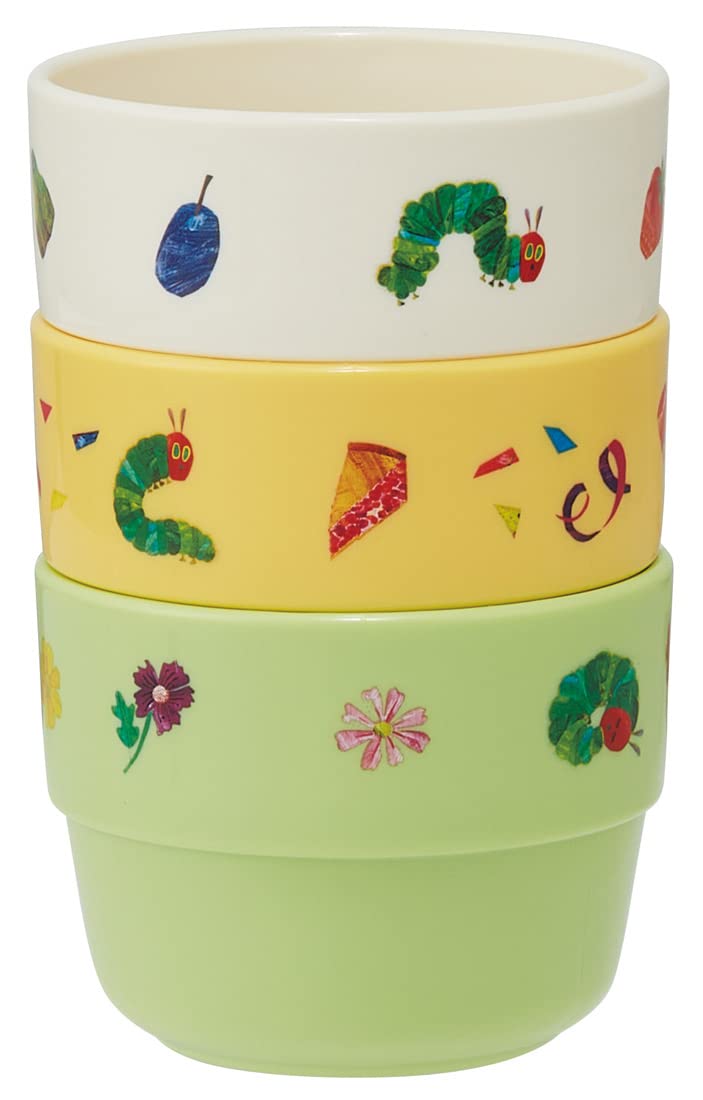Skater Kids Set of 3 Cups Very Hungry Caterpillar Theme Made in Japan KS31-A- Japan Figure Store - #1 Bring To You The Best Japanese Goods