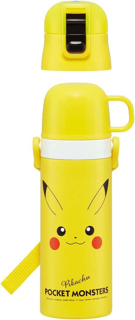 Skater Pokemon Pikachu Kids Water Bottle 470ml/Stainless Steel Insulated Sports Bottle Lightweight 430ml Cup- Japan Figure Store - #1 Bring To You The Best Japanese Goods