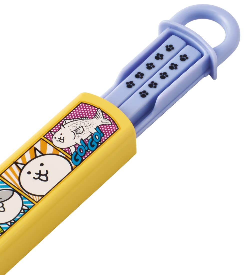 Skater Battle Cats 16.5cm Children's Antibacterial Chopsticks and Case Set Made in Japan- Japan Figure Store - #1 Bring To You The Best Japanese Goods