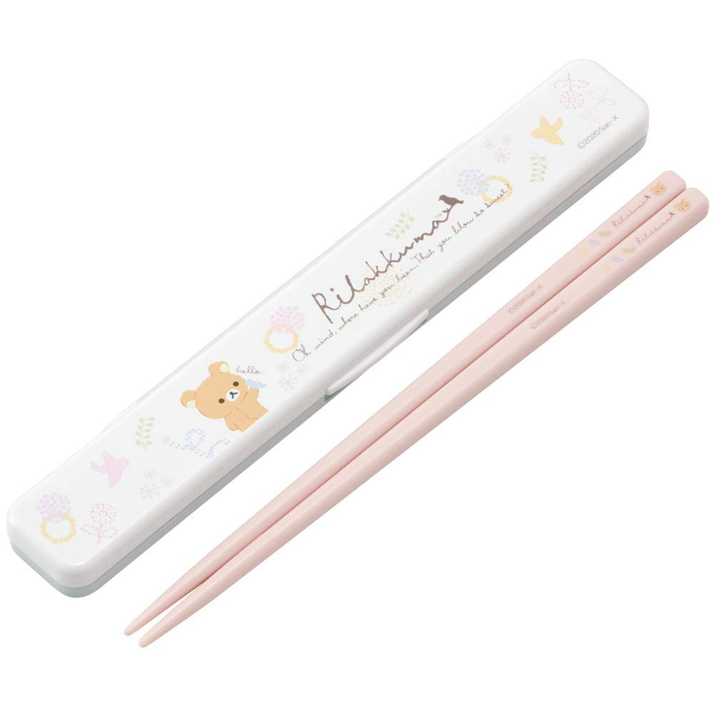 Skater 18cm Rilakkuma Floral ABC3 Chopsticks and Case Set- Japan Figure Store - #1 Bring To You The Best Japanese Goods