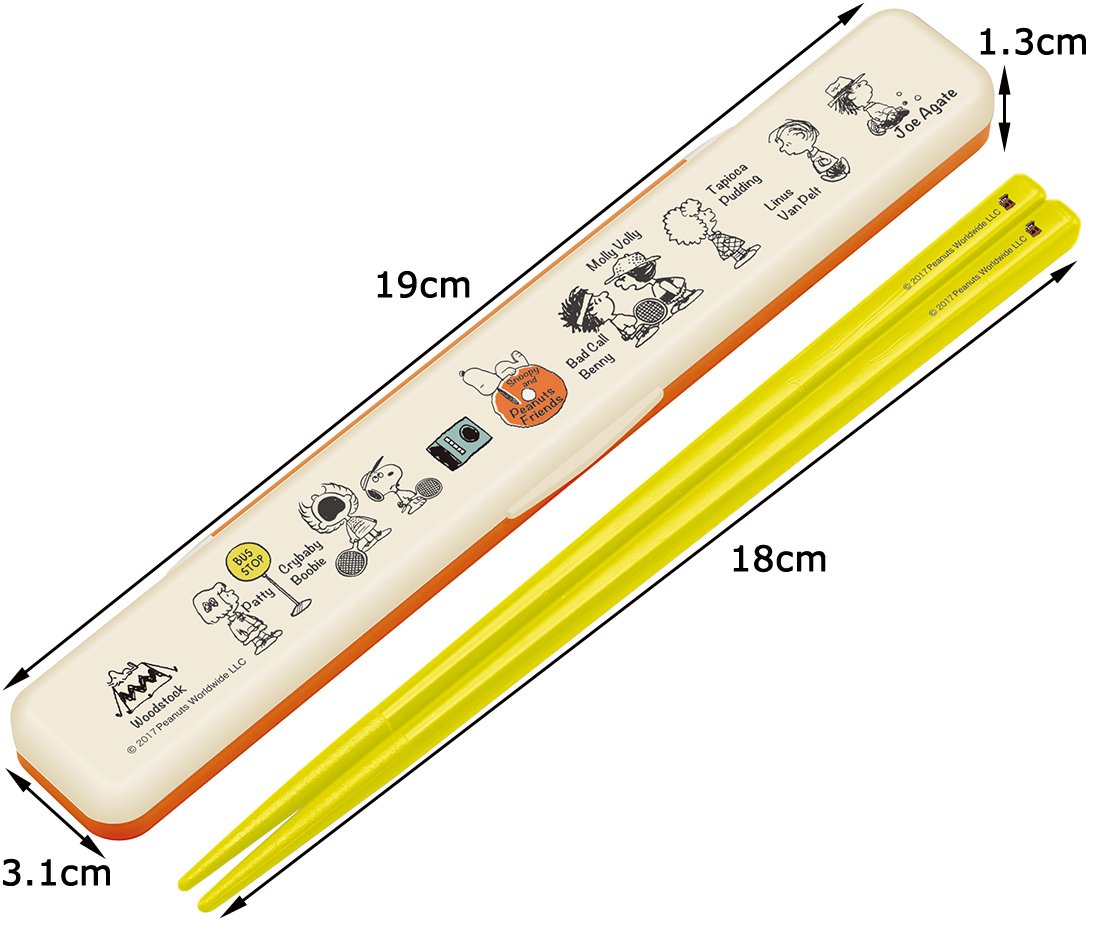 Skater 18cm Snoopy Friends Chopsticks and Case Set Made in Japan Peanuts ABC3- Japan Figure Store - #1 Bring To You The Best Japanese Goods