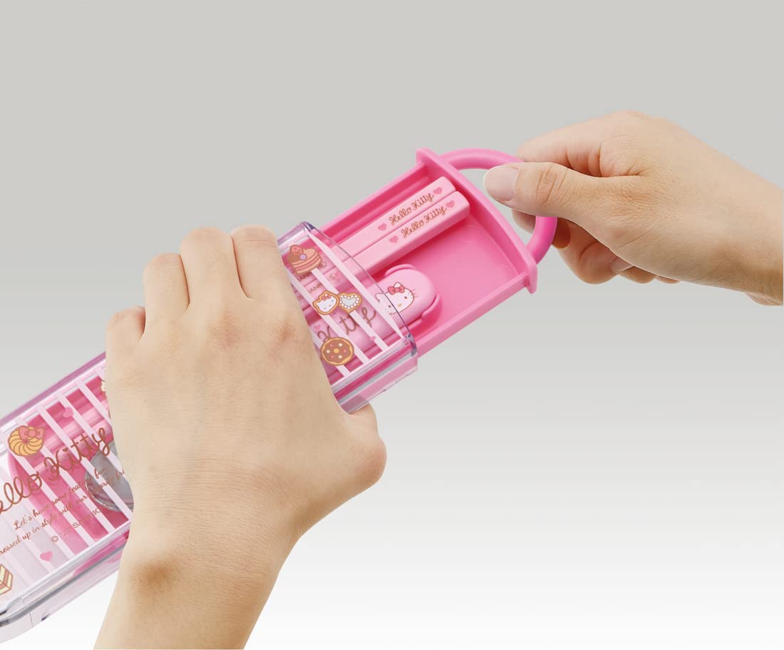 Skater Antibacterial Hello Kitty Chopsticks and Spoon Set Made in Japan