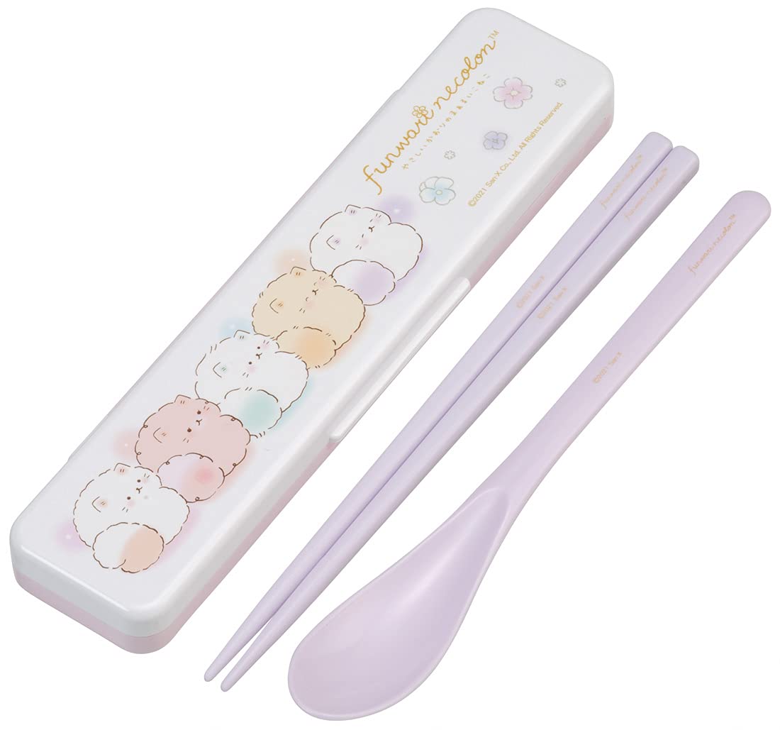 Skater 18cm Silver Ion Ag+ Antibacterial Chopsticks and Spoon Set Nekoro - Made in Japan- Japan Figure Store - #1 Bring To You The Best Japanese Goods