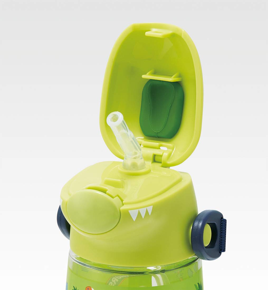 Skater Dinosaur Water Bottle - 420ml Die-Cut Bottle with Straw Pshc4Dk-A- Japan Figure Store - #1 Bring To You The Best Japanese Goods