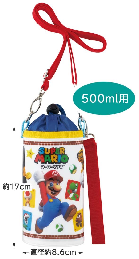 Skater Super Mario 500ml Plastic Enamel Bottle Case Pvpc6-A- Japan Figure Store - #1 Bring To You The Best Japanese Goods