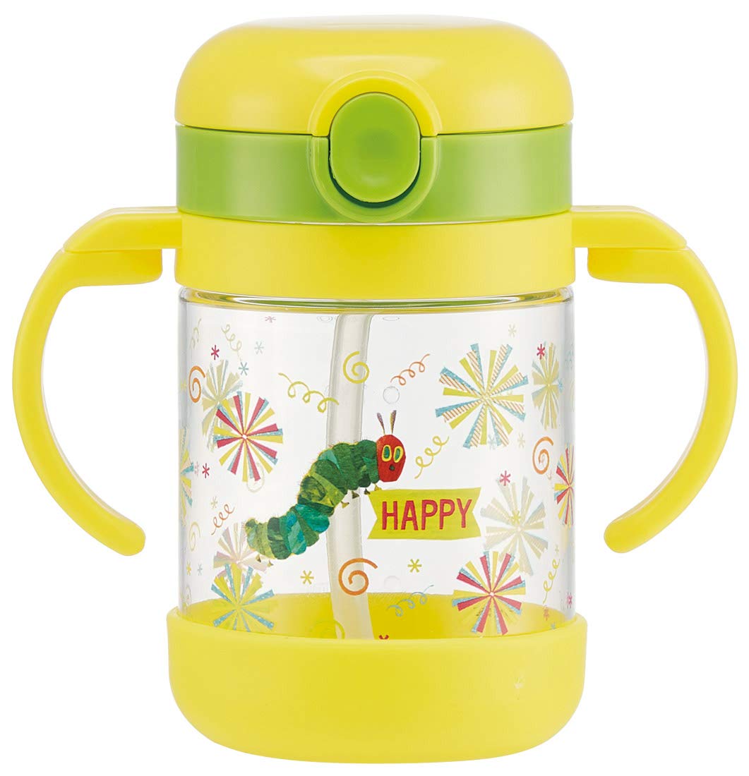 Skater 260ml Foldable Two-Handle Straw Mug Very Hungry Caterpillar Design KSHW1- Japan Figure Store - #1 Bring To You The Best Japanese Goods