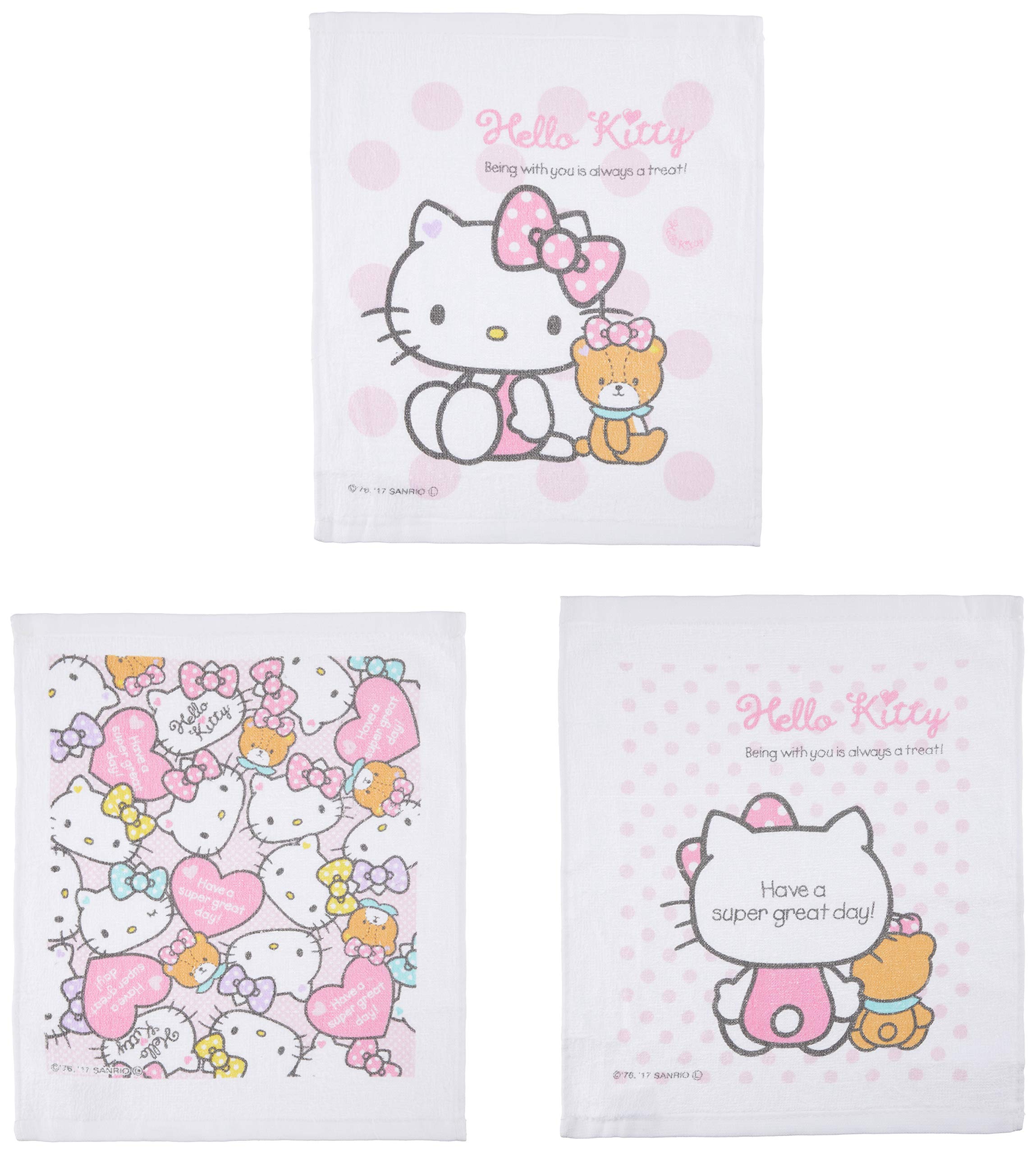 Skater 3-Piece Hello Kitty Pastel Hand Towels Set by Sanrio Oac1T- Japan Figure Store - #1 Bring To You The Best Japanese Goods